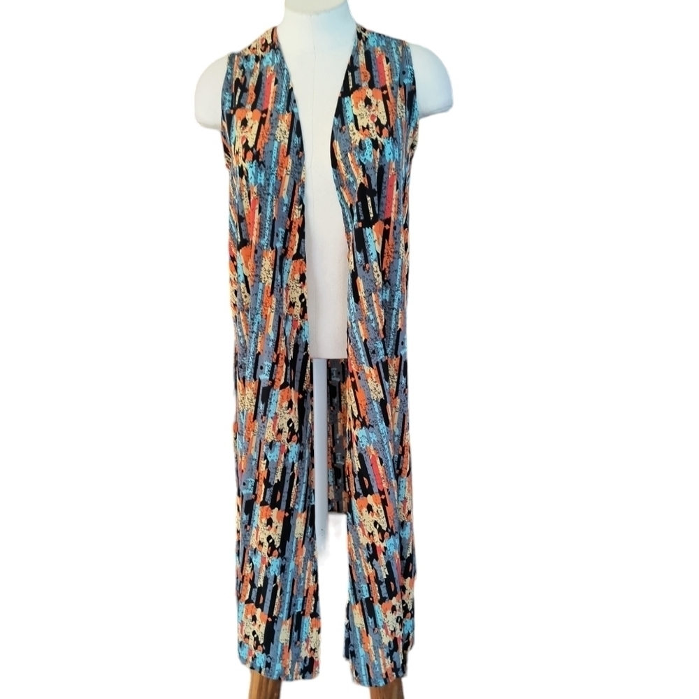 NWT LuLaRoe Joy Sleeveless Long Duster Style Cardigan Size S